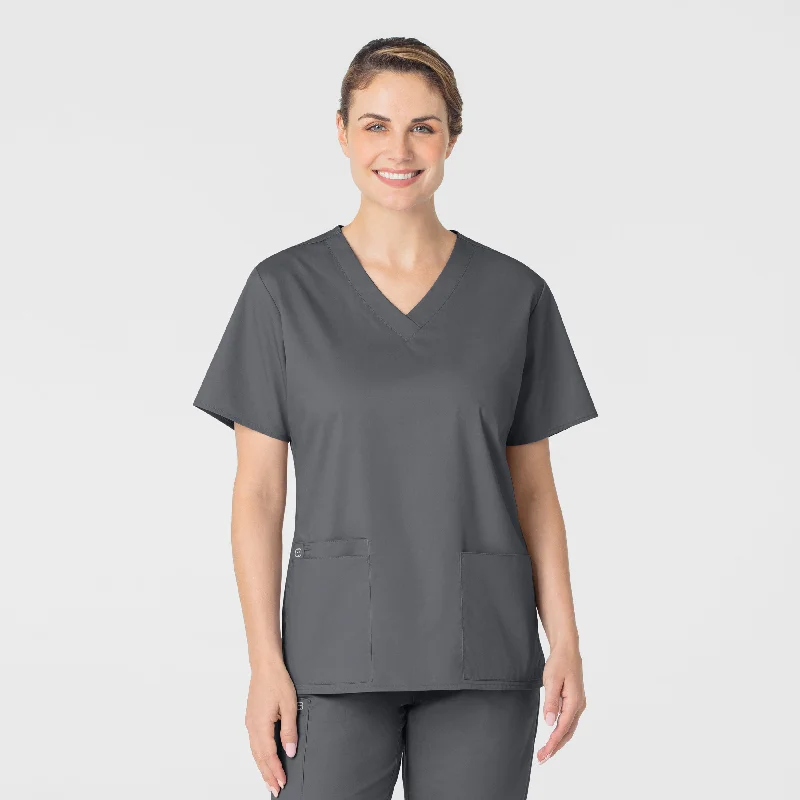 WonderWORK Women's V-Neck Scrub Top - Pewter