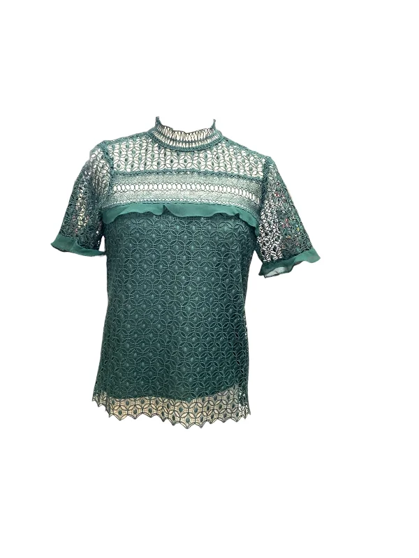 Zara Womens Top Green Crochet S