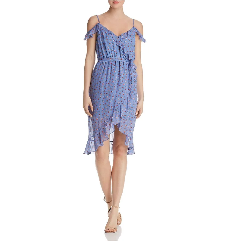 Joie Womens Strawberries Flounce Dress, Blue, X-Small