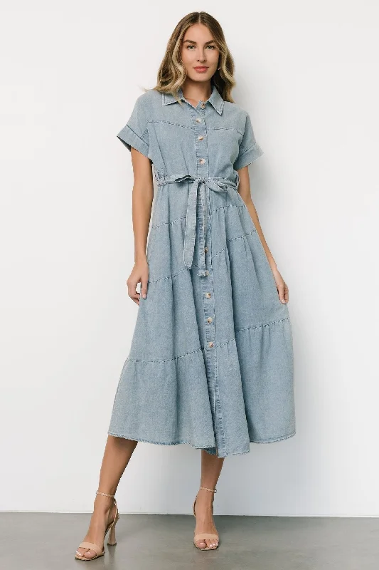 Logan Button Up Dress | Denim