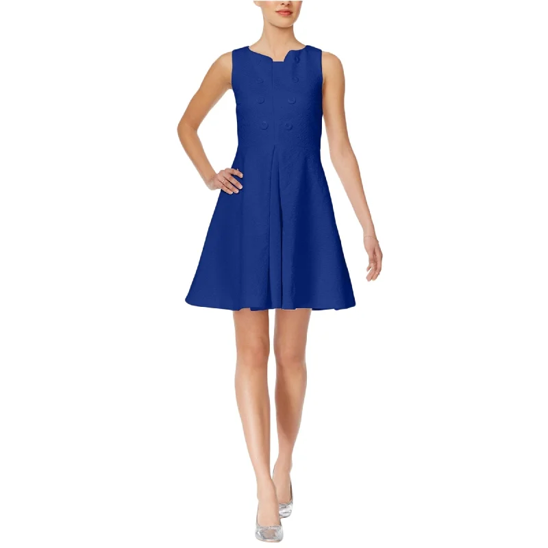 maison Jules Womens Jacquard Fit & Flare Dress, Blue, XX-Large