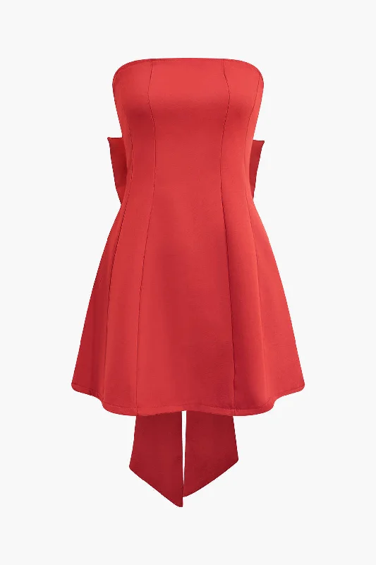 Strapless Bow Mini Dress