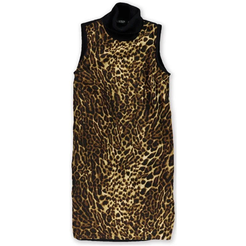 Ralph Lauren Womens Cheetah Sheath Dress