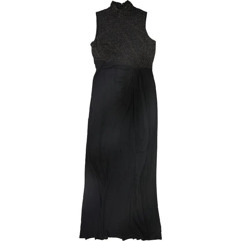 Ralph Lauren Womens Metallic Gown Dress, Black, 14