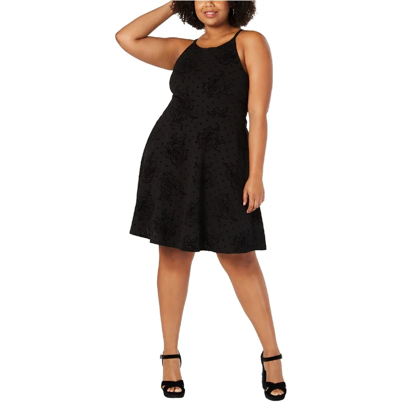 Soprano Womens Flocked Cocktail Dress