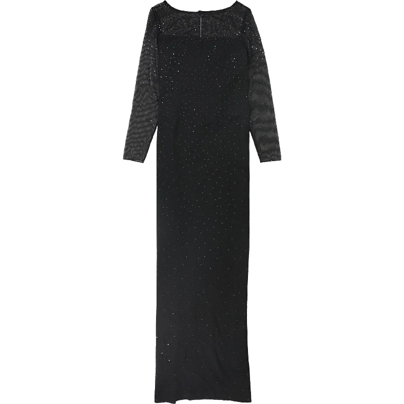 St. John Womens Shimmer Gown Dress, Black, 8