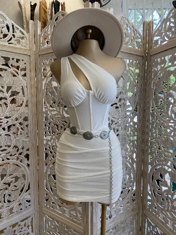 White Cutout Mini Dress