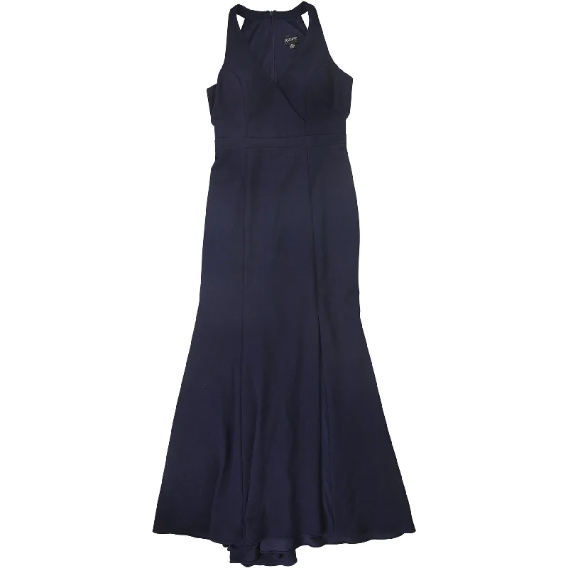 XSCAPE Womens Side Slit Gown Dress, Blue, 12